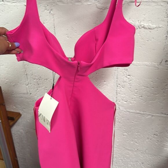 Hot Pink Zara Cut Out Dress - Size Small - BRNAD NEW - NWT - Picture 5 of 5